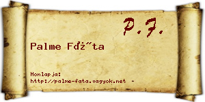 Palme Fáta névjegykártya